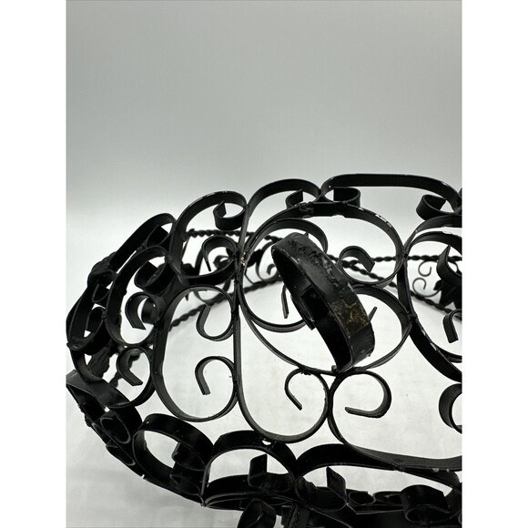 Vintage Wire Fruit Basket Black Made In Spain w/ Handle Home Decor - Picture 15 of 16